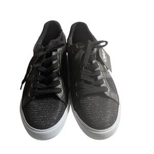 GBG Los Angeles Women's Black Sparkle Round Toe Lace-Up Sneakers Size 8.5 NWOB